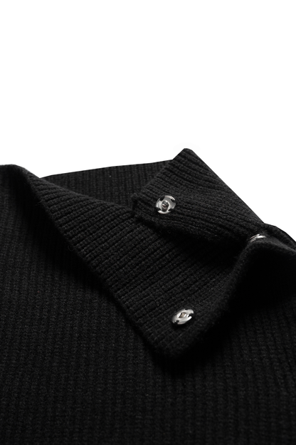 Multi-wear Knitted Neck Scarf - Black