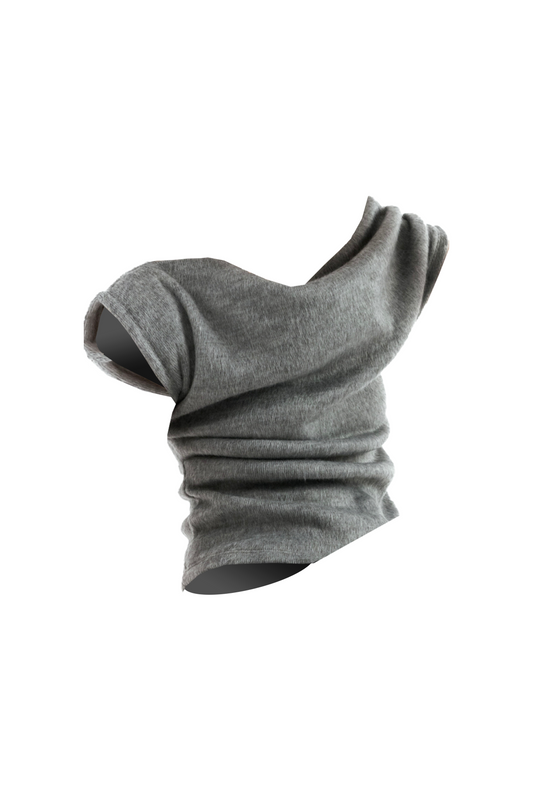 Wool Cropped Vest - Grey